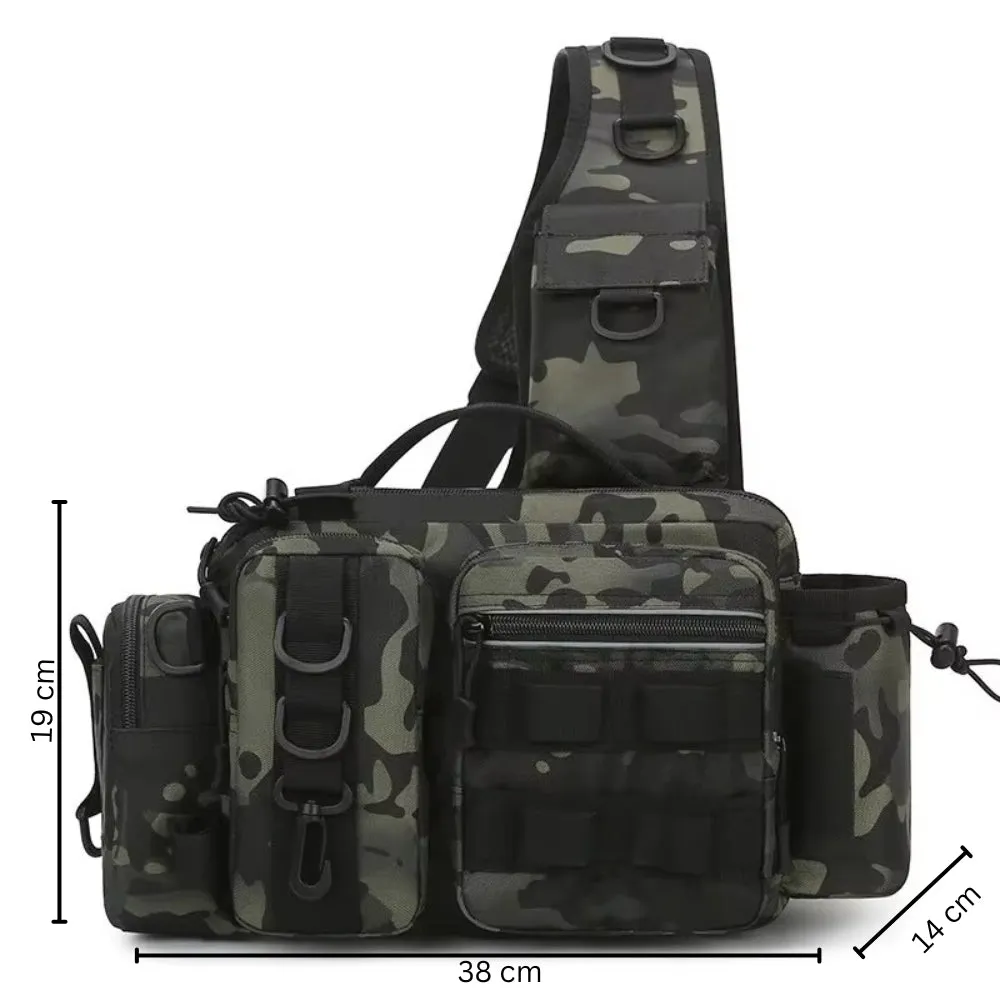 Fishing Tackle Backpack with Rod Holder and Gear Storage