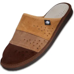 FOOTHUGS Men's Natural Leather Mule Slippers with Health Insole and Arch Support | Nature - Desert