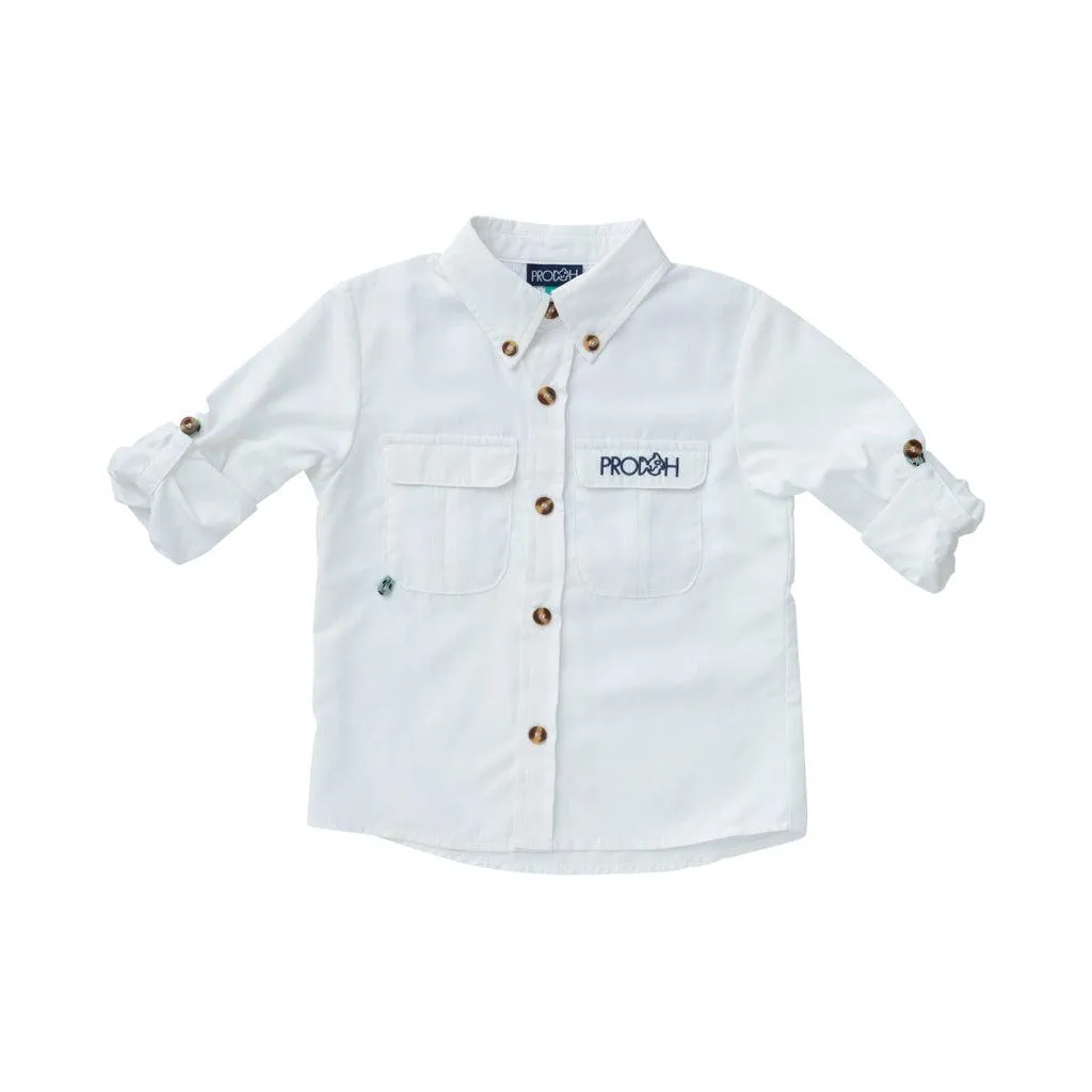 Founders Kids Fishing Shirt in White