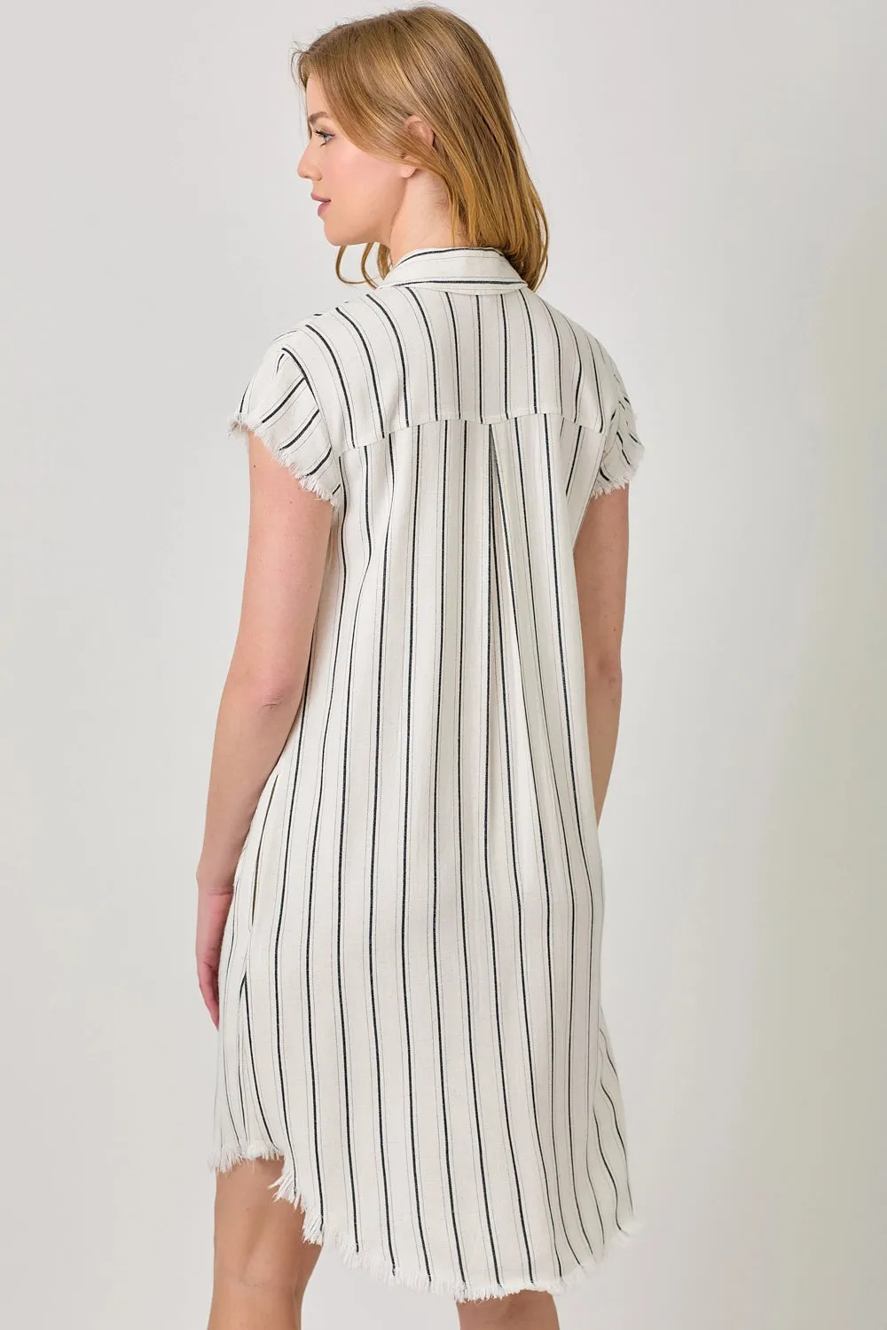 Frayed Edge Shirt Dress