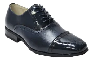 Giorgio Venturi 5925 Navy Cap Toe Oxford Shoes