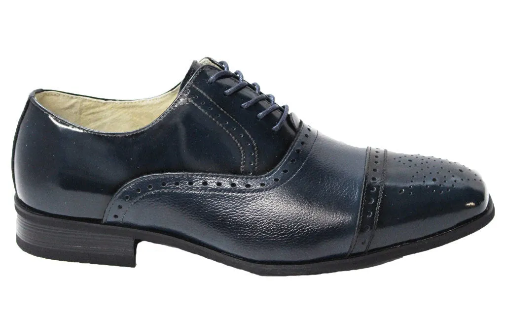 Giorgio Venturi 5925 Navy Cap Toe Oxford Shoes