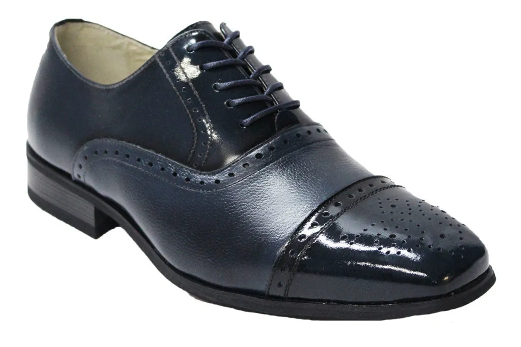 Giorgio Venturi 5925 Navy Cap Toe Oxford Shoes