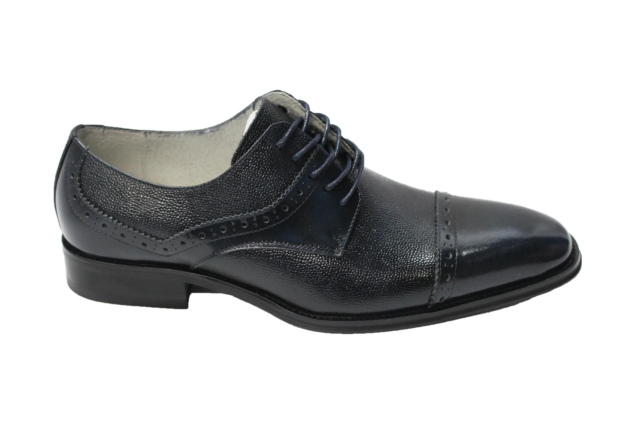 Giorgio Venturi 6770 Navy Cap Toe Oxford Shoes