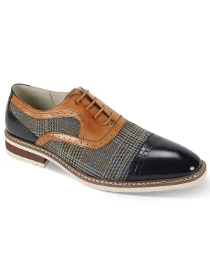Giovanni Sinclair Cap Toe Dress Shoes - Navy & Tan