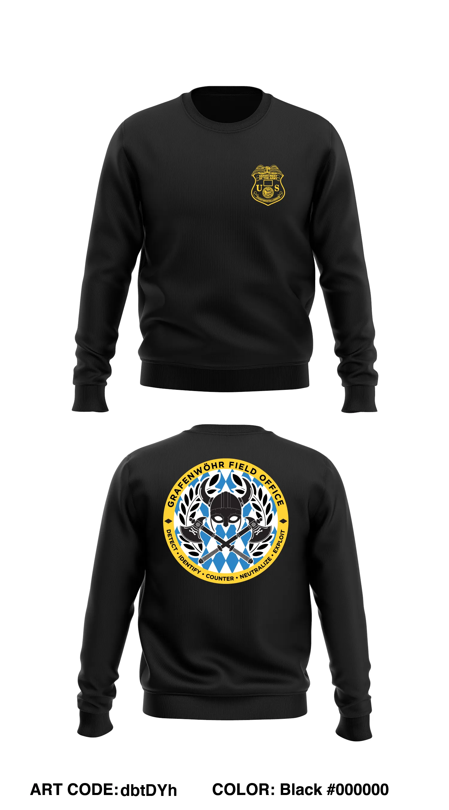 Grafenwohr Field Office Store 1 Core Men's Crewneck Performance Sweatshirt - dbtDYh