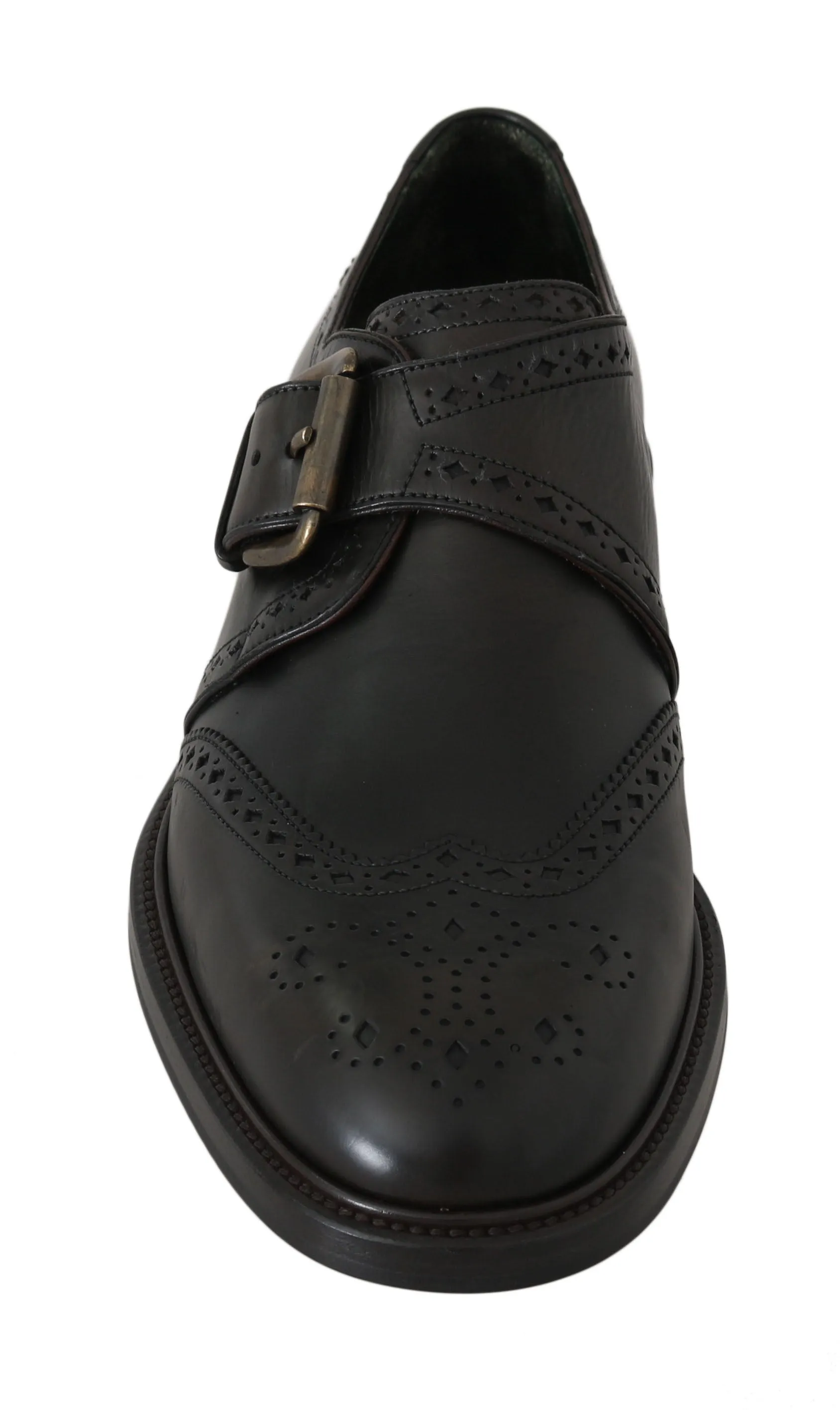 Green Leather Derby Monkstrap Mens Shoes
