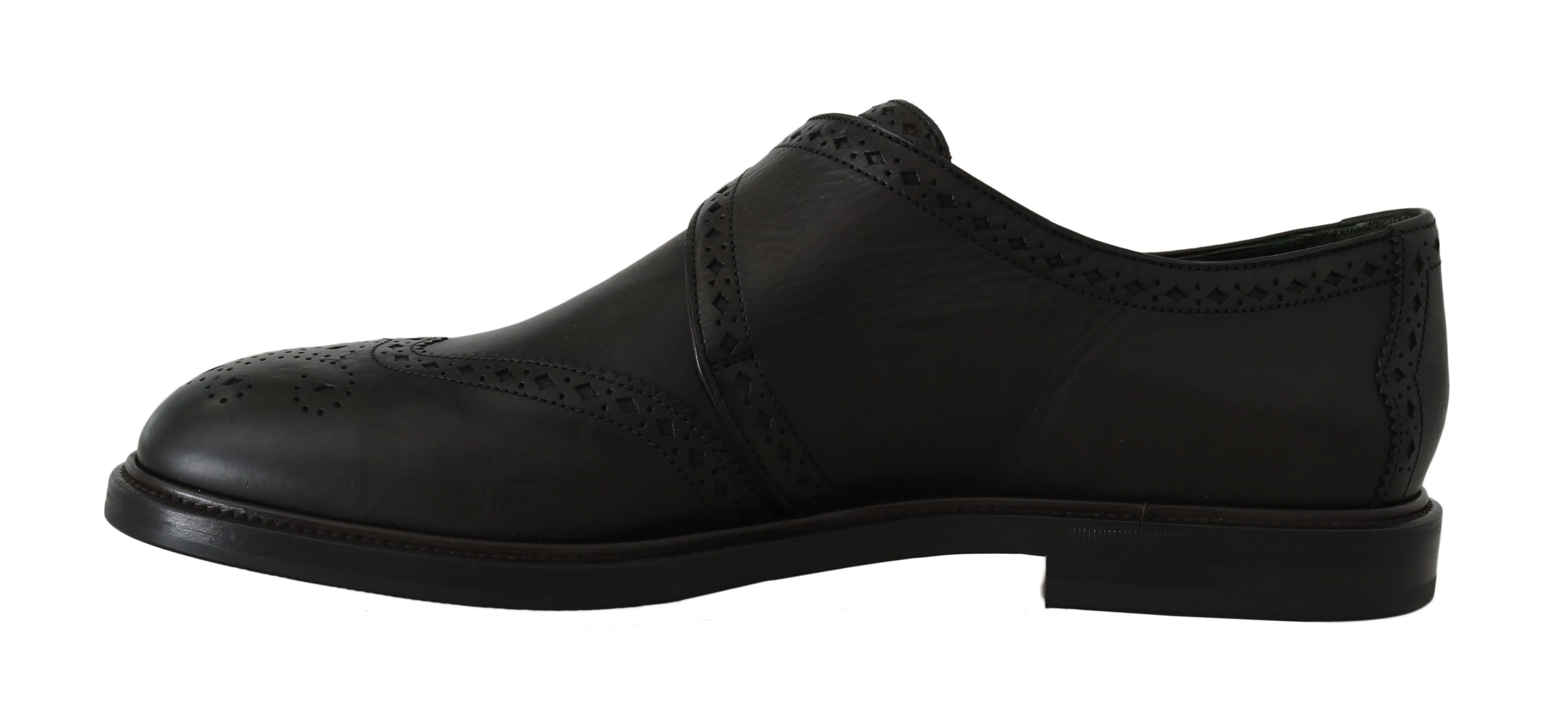 Green Leather Derby Monkstrap Mens Shoes