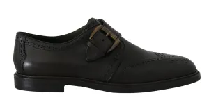 Green Leather Derby Monkstrap Mens Shoes