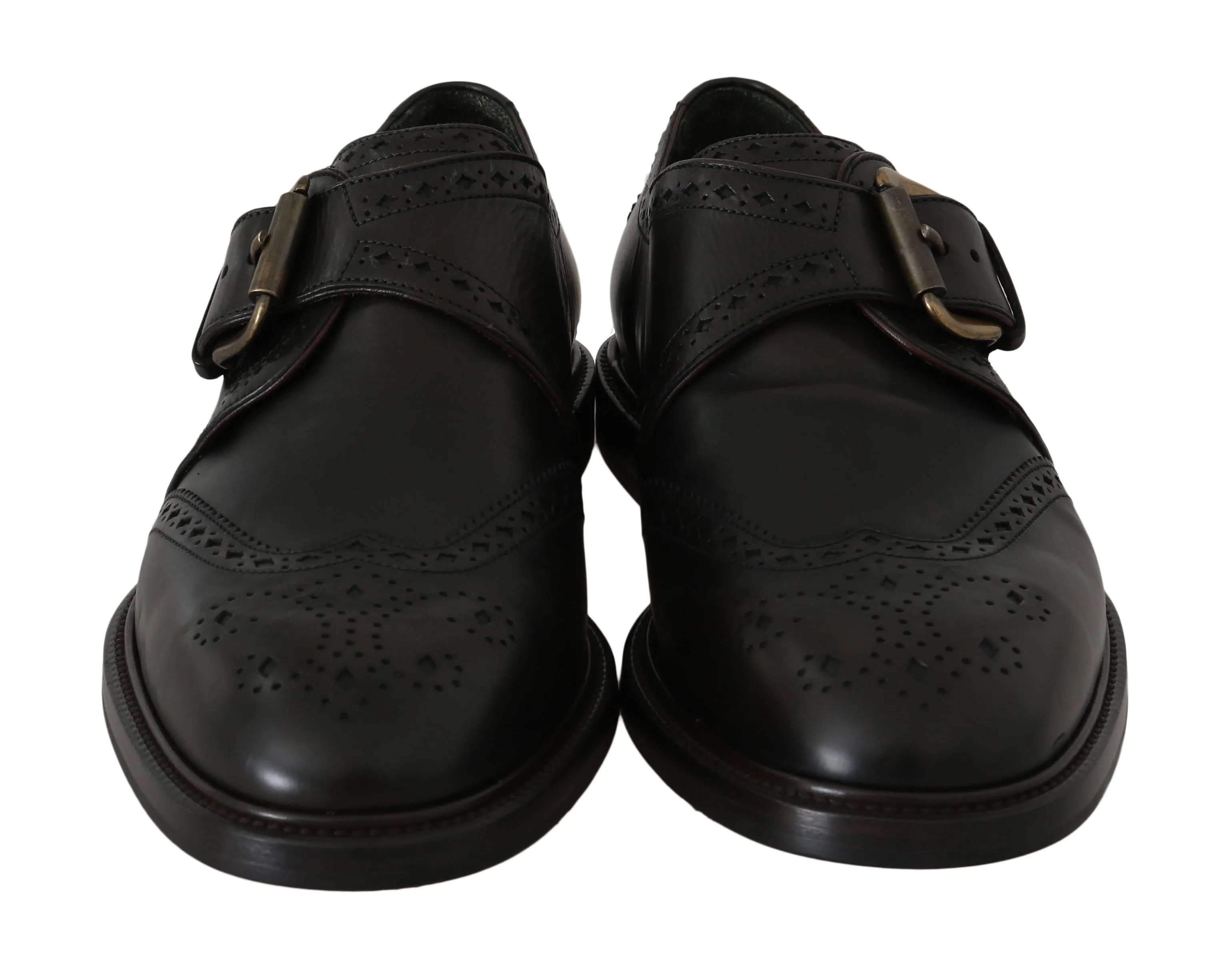 Green Leather Derby Monkstrap Mens Shoes