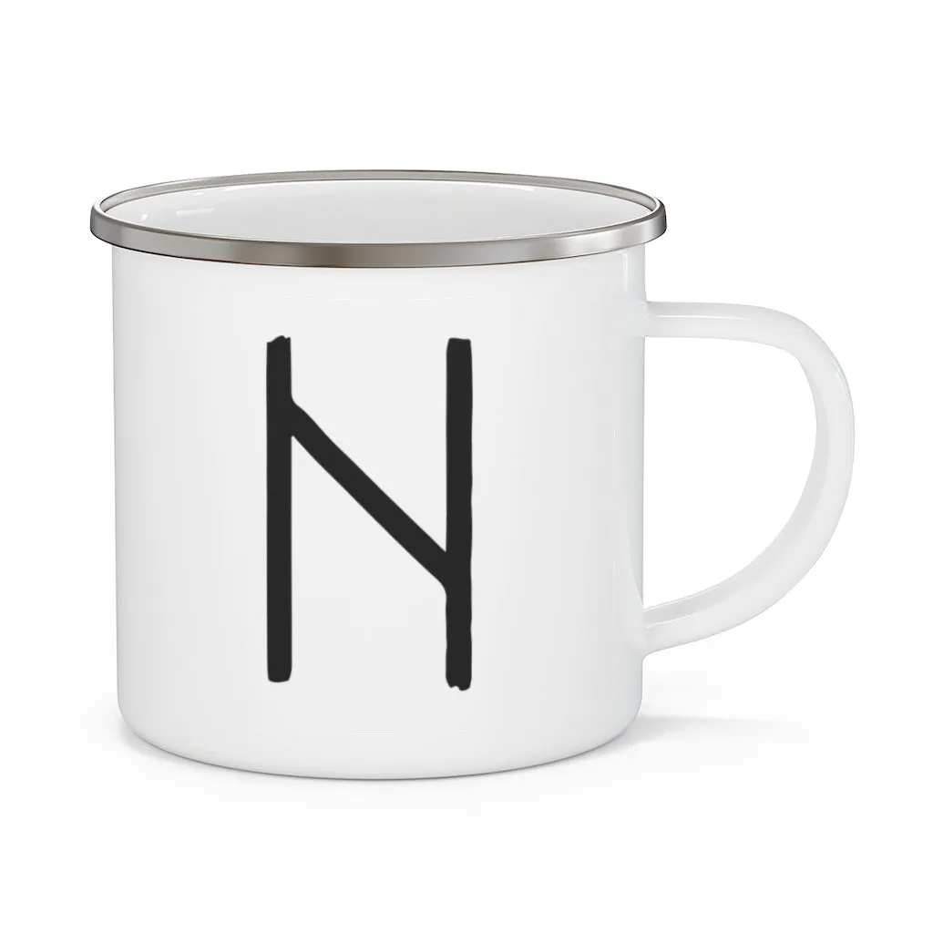 Hagalaz (Force Of Nature) Viking Rune Enamel Camping Mug