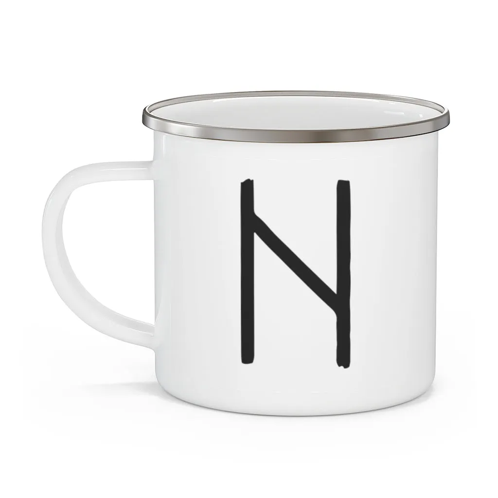 Hagalaz (Force Of Nature) Viking Rune Enamel Camping Mug