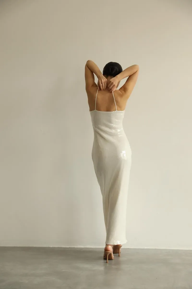Hailey - White sequin dress