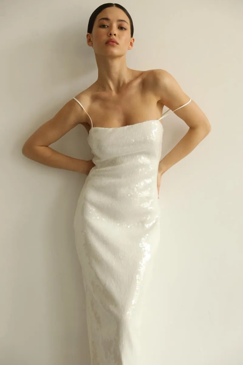 Hailey - White sequin dress