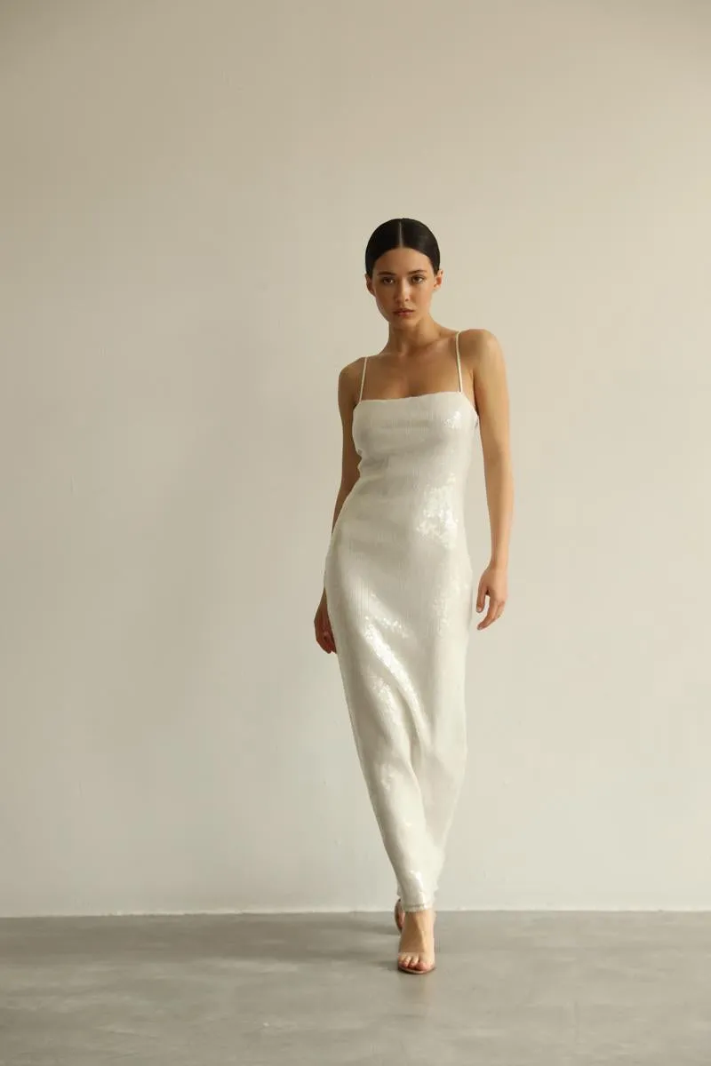 Hailey - White sequin dress