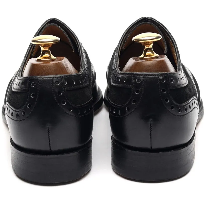 Handmade Black Wingtip Brogue Dress Shoes for Men