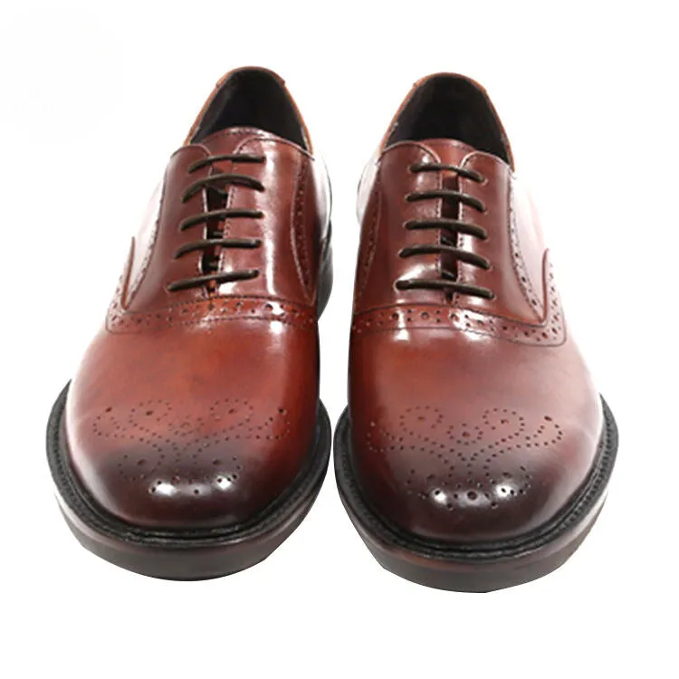 Handmade Cap-Toe Brogue Dress Shoes in Premium Cow Leather