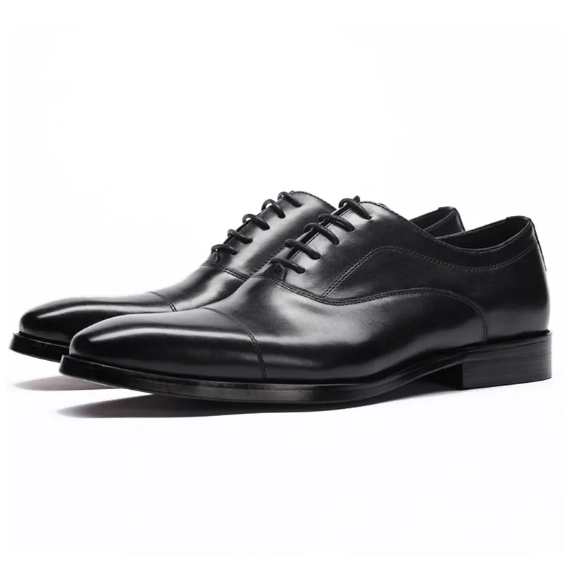 Handmade Premium Leather Cap-Toe Oxford Dress Shoes