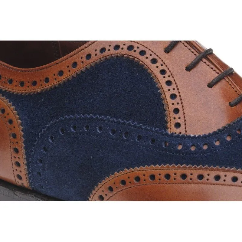 Handmade Two Tone Wingtip Brogue Shoes for Men