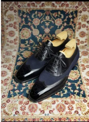 Handmade Wingtip Two Tone Dress Shoes for Men