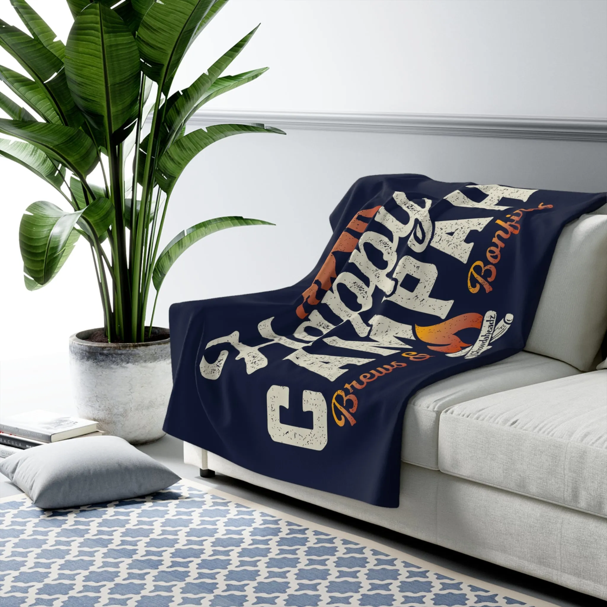 Happy Campah Sherpa Fleece Blanket