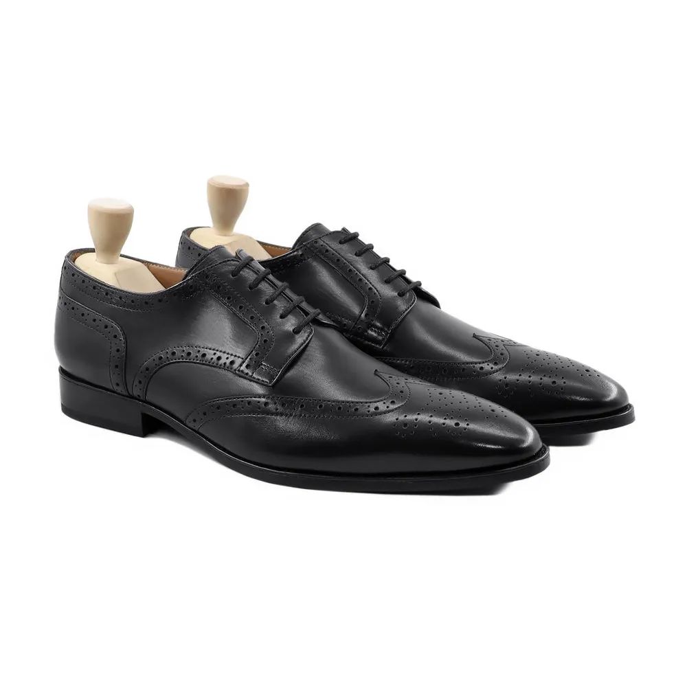 Harmain - Durham Black Leather Brogue Shoes