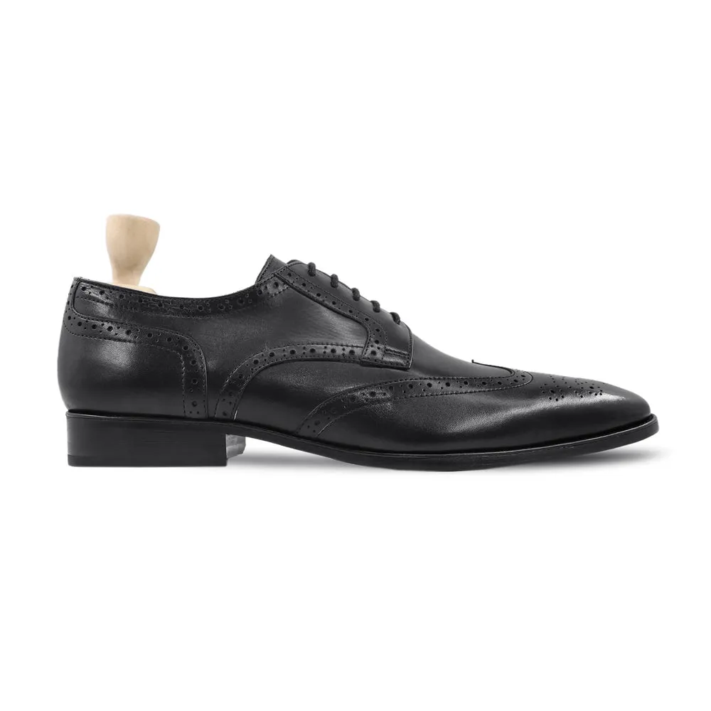 Harmain - Durham Black Leather Brogue Shoes