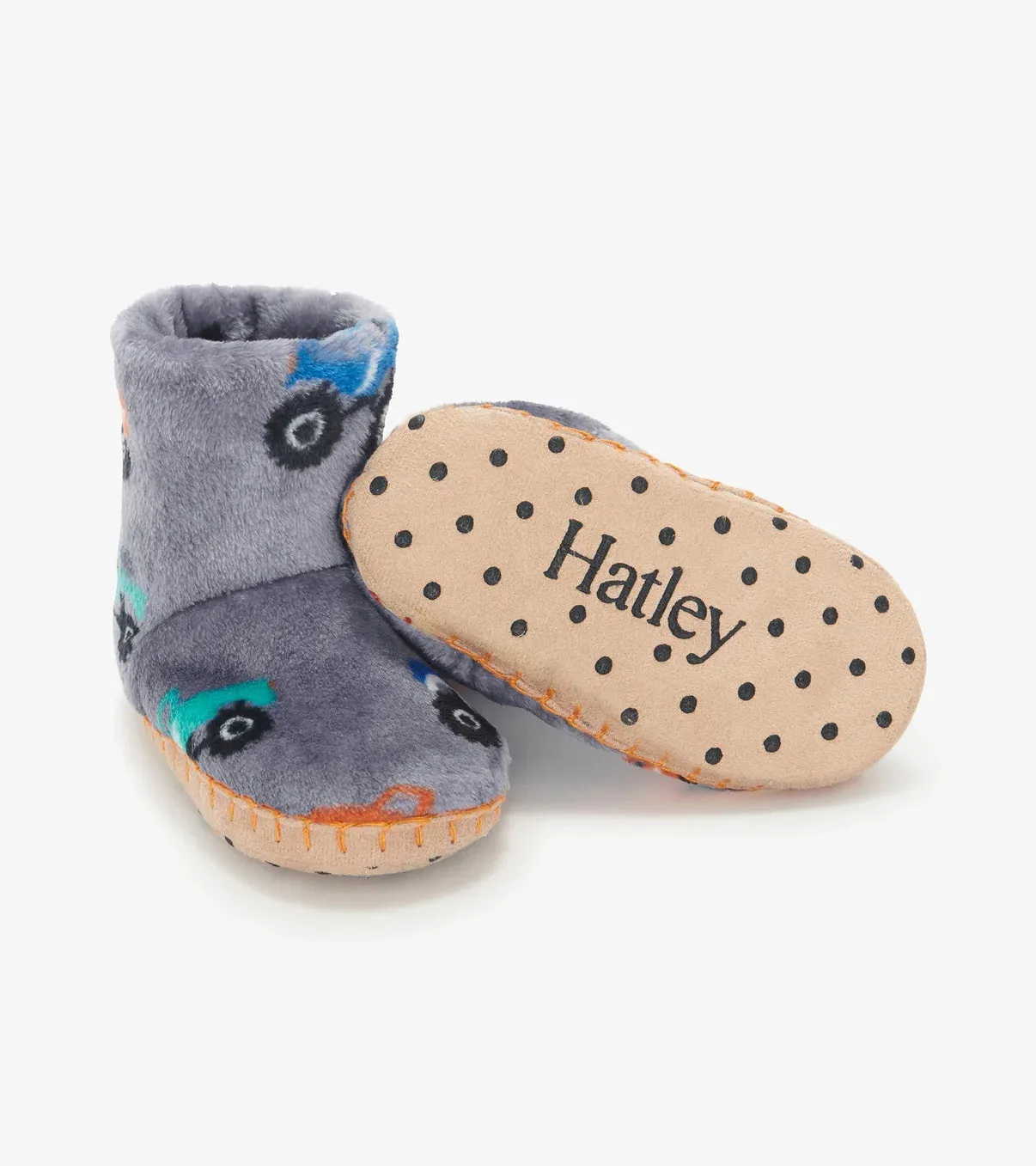 Hatley Boys Fuzzy Fleece Slippers - Monster Trucks