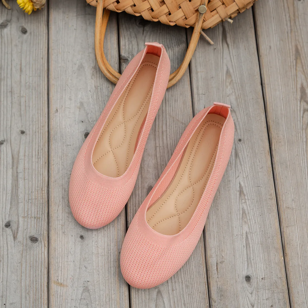Hatmeo Braided Women's Comfortable Breathable Flat Shoes