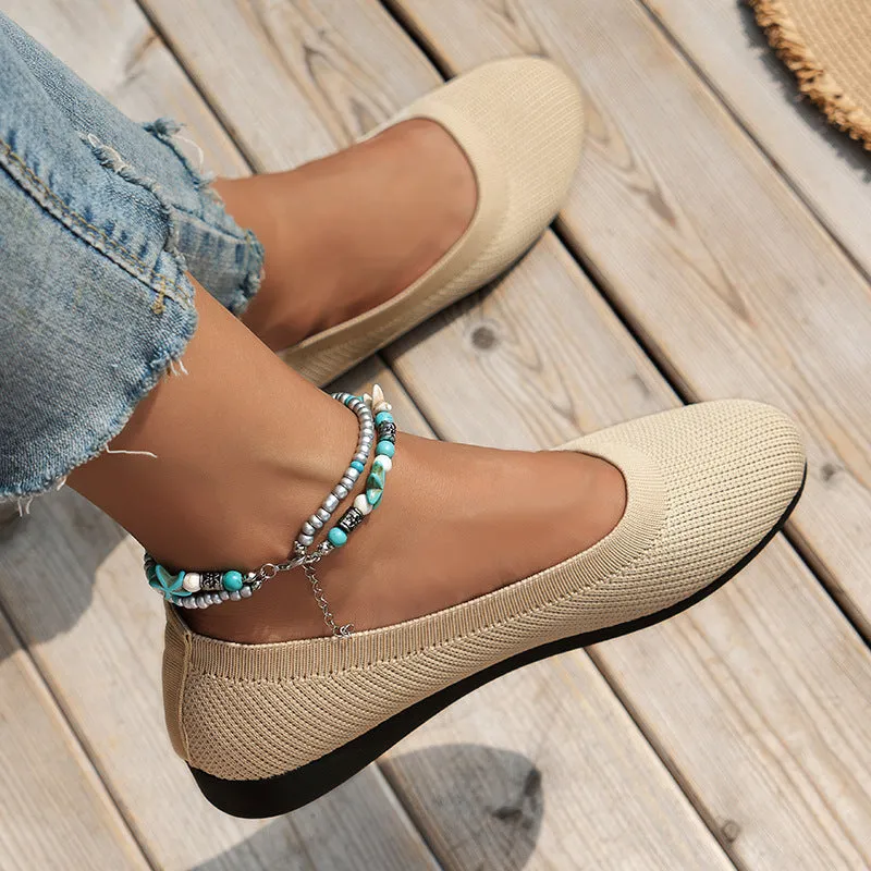 Hatmeo Braided Women's Comfortable Breathable Flat Shoes