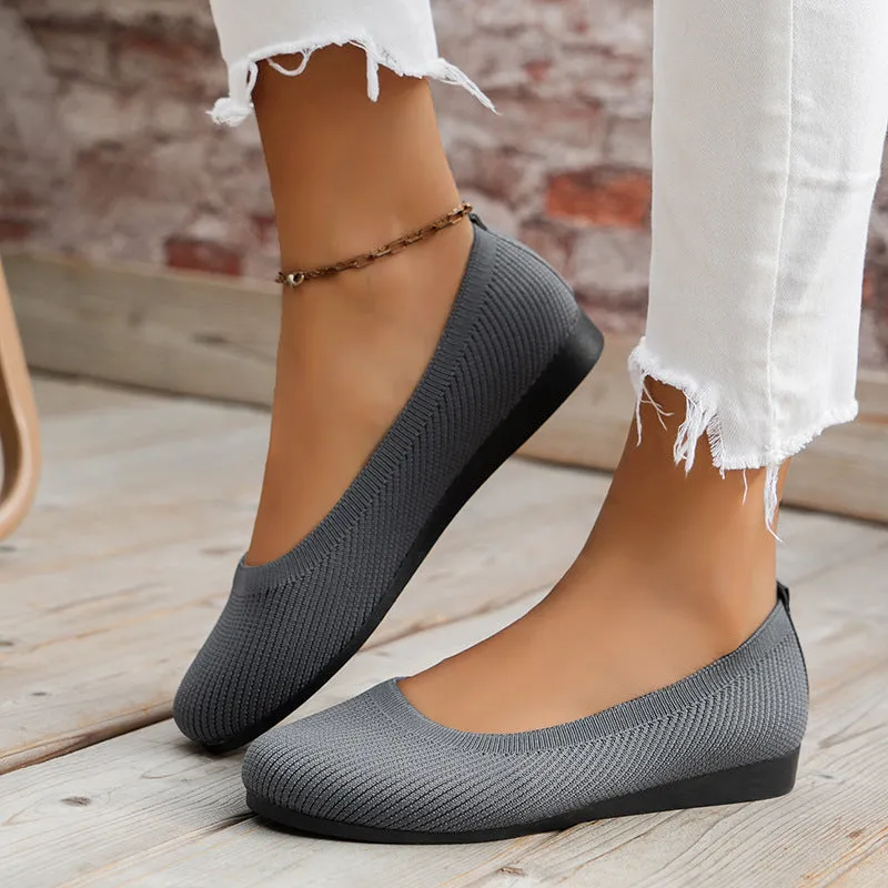 Hatmeo Braided Women's Comfortable Breathable Flat Shoes