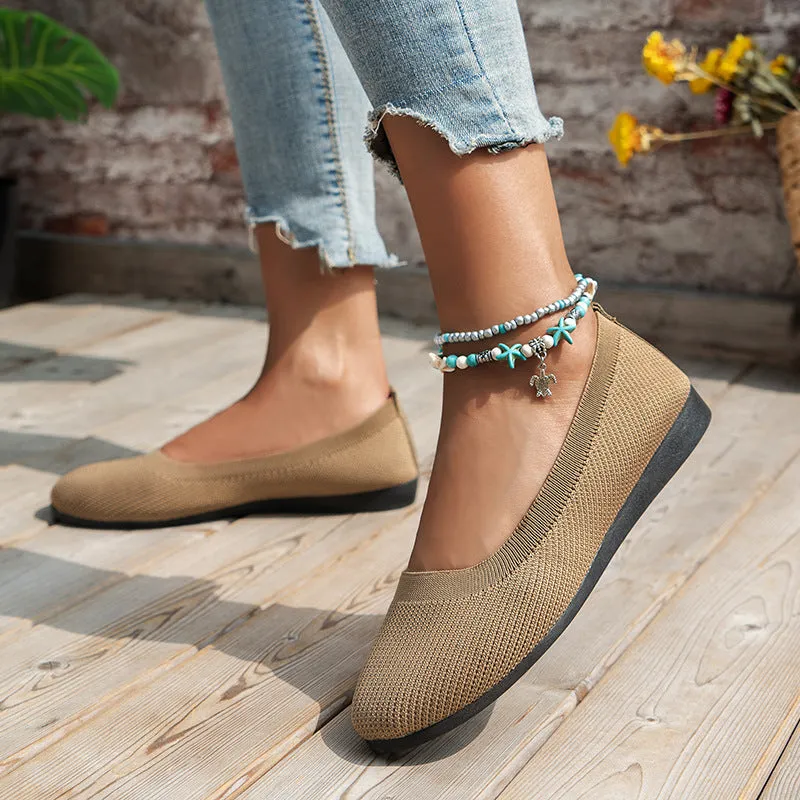Hatmeo Braided Women's Comfortable Breathable Flat Shoes