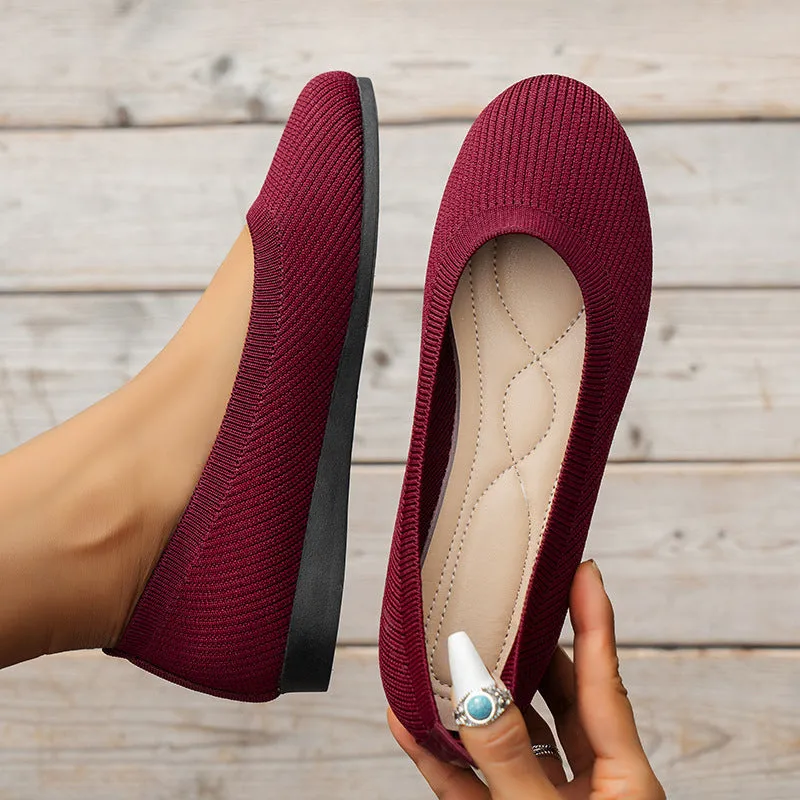 Hatmeo Braided Women's Comfortable Breathable Flat Shoes