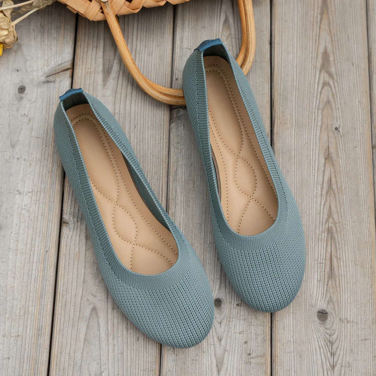 Hatmeo Braided Women's Comfortable Breathable Flat Shoes