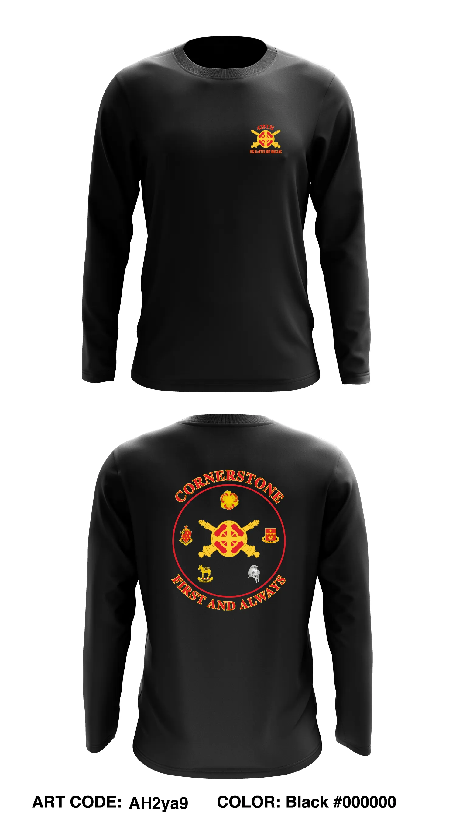 Headquarters and Headquarters Battery, 428th Field Artillery Brigade Core Men's LS Performance Tee - AH2ya9