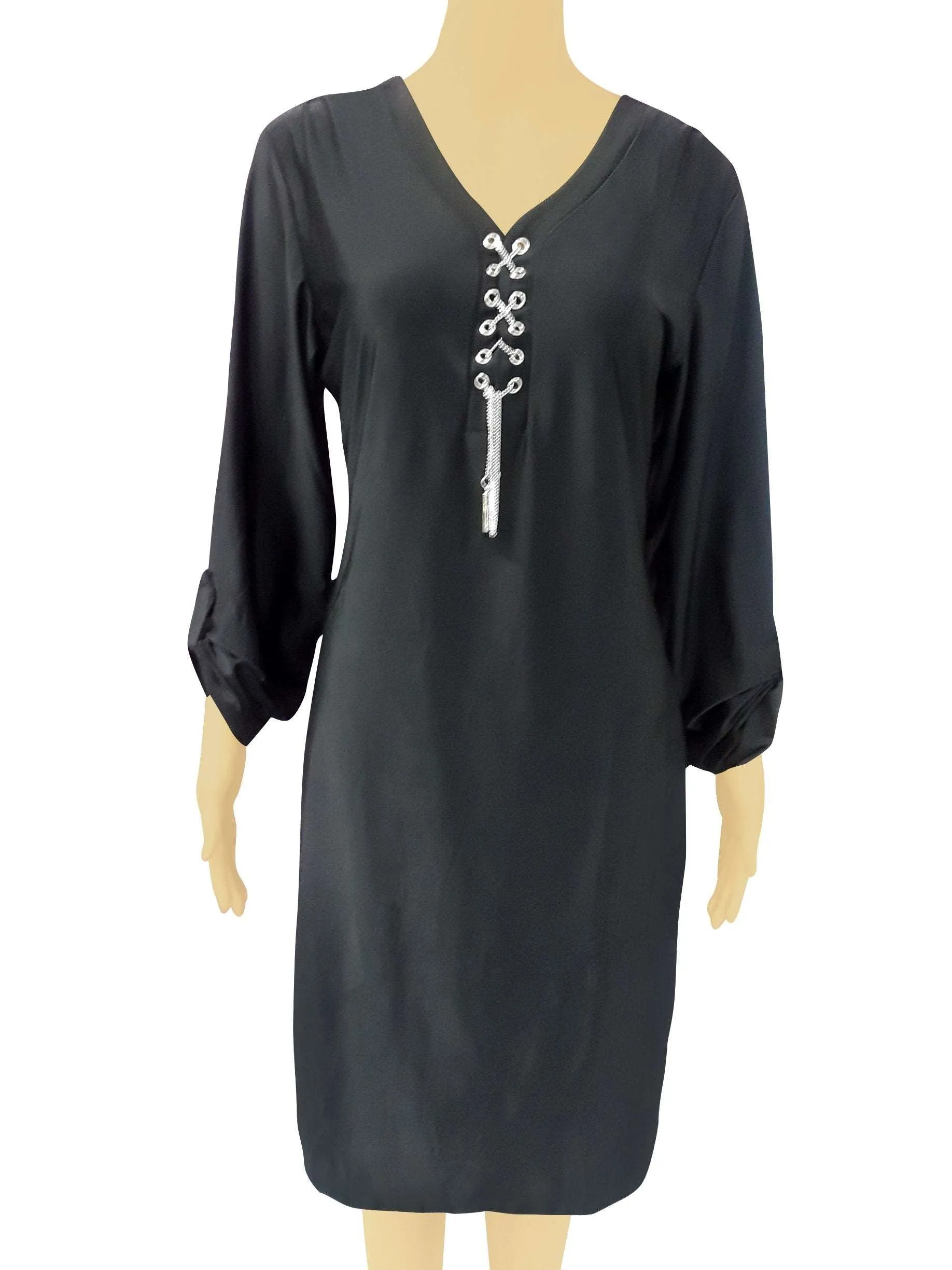 Heart Chain Bodycon Brown Black Stripe Dress