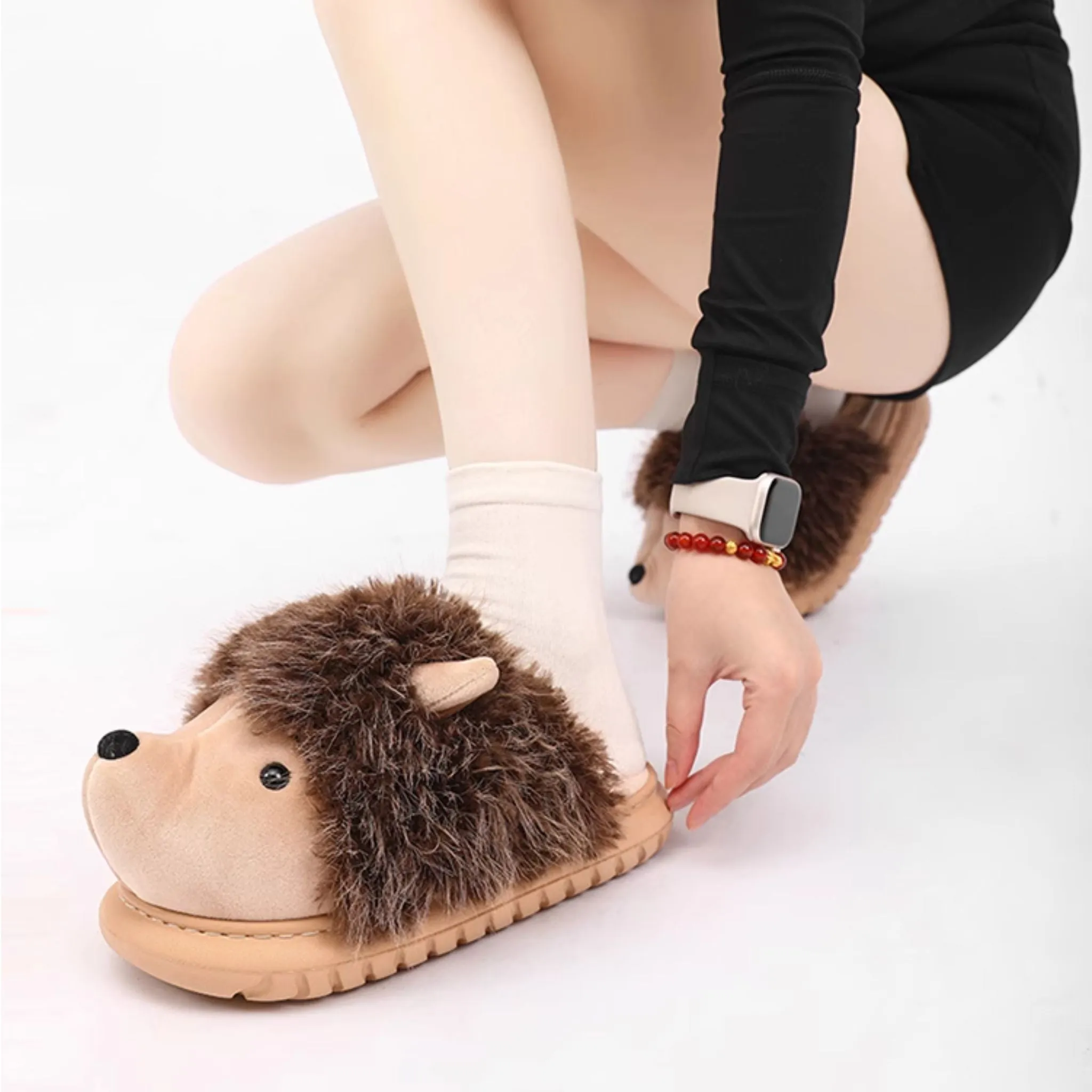 Hedgehog Cute Fluffy Lounge Slippers
