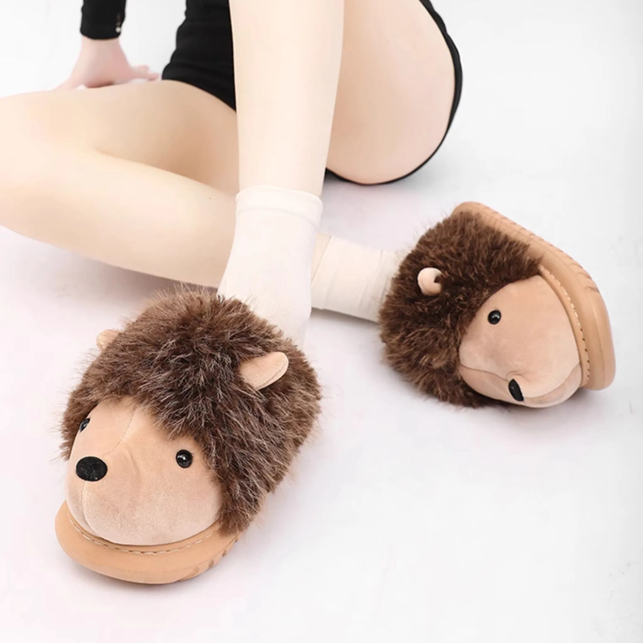 Hedgehog Cute Fluffy Lounge Slippers