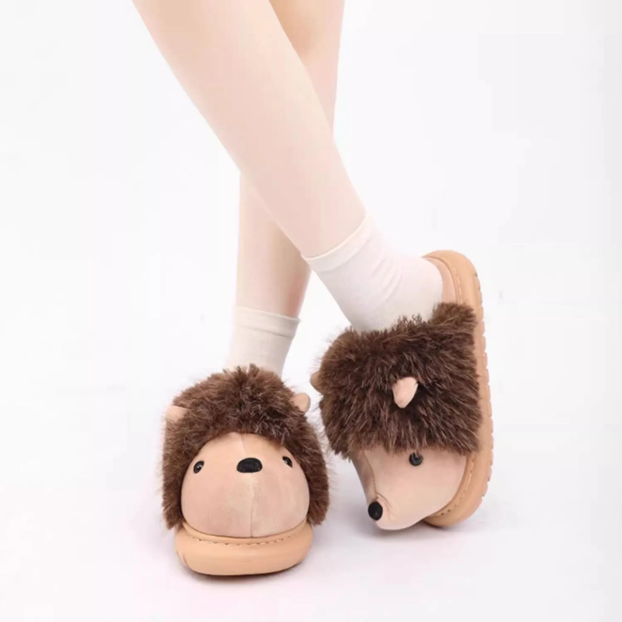 Hedgehog Cute Fluffy Lounge Slippers