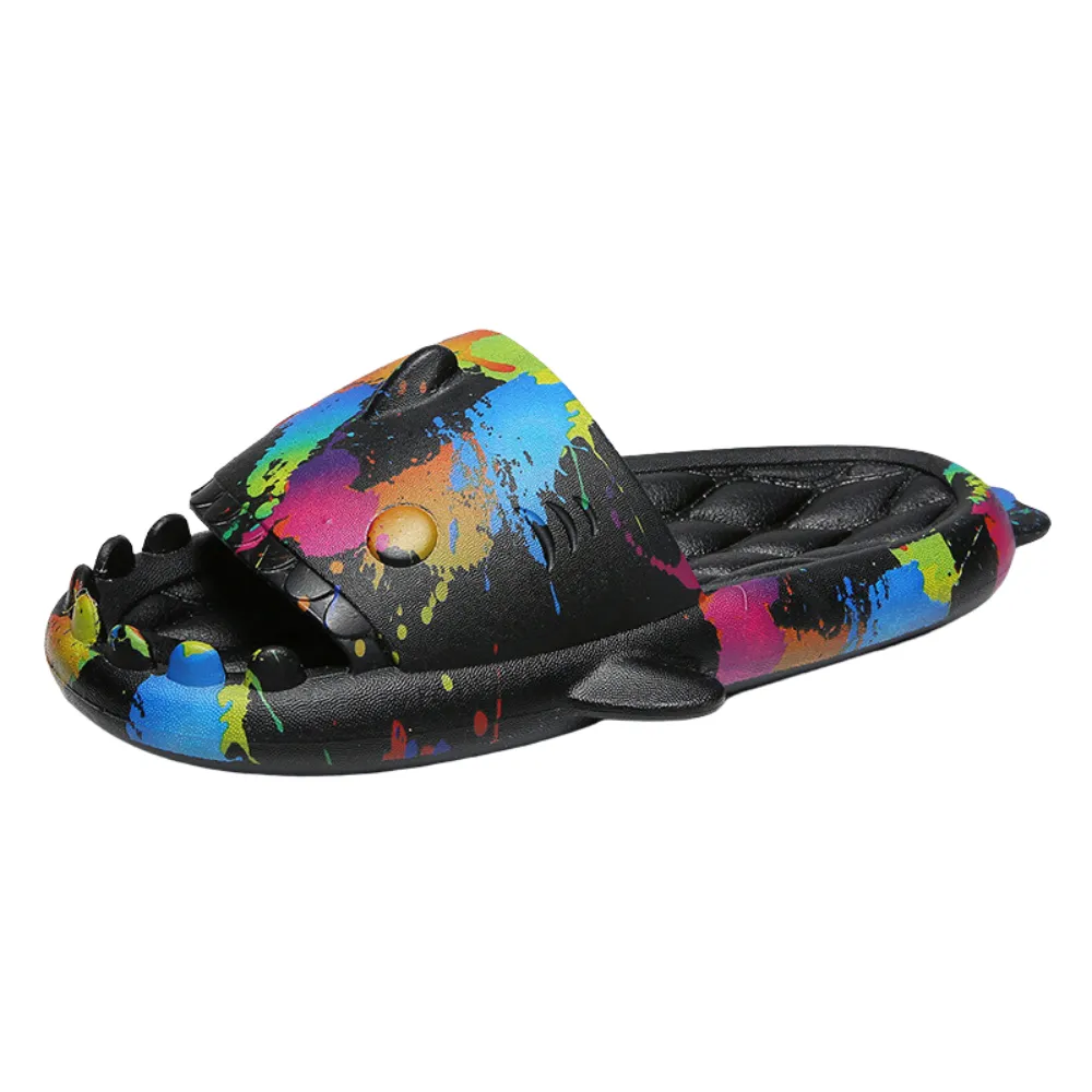 High Street Shark Graffiti Slippers