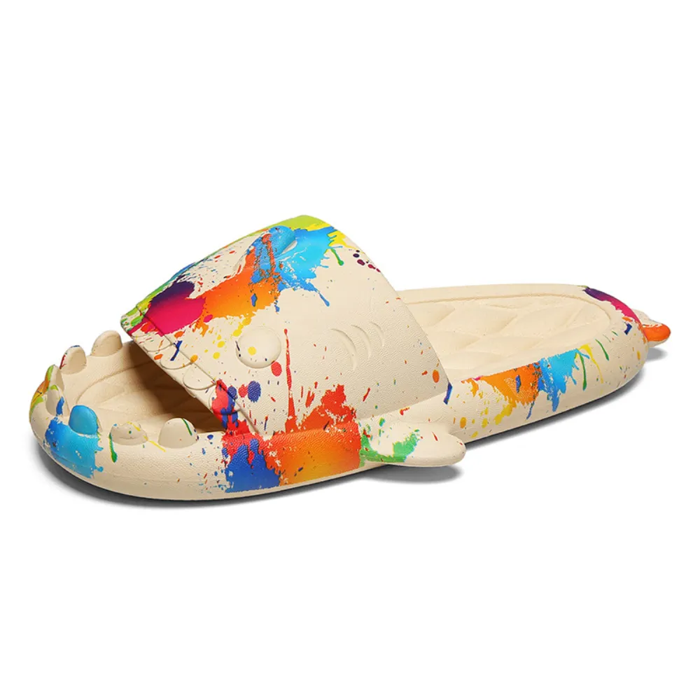 High Street Shark Graffiti Slippers