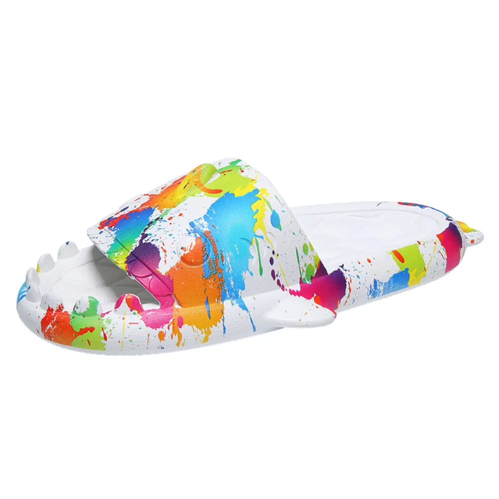 High Street Shark Graffiti Slippers