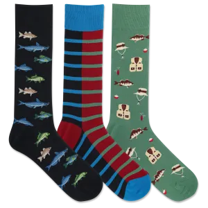 HOTSOX Men's Fishing Crew Sock 3 Pair Pack