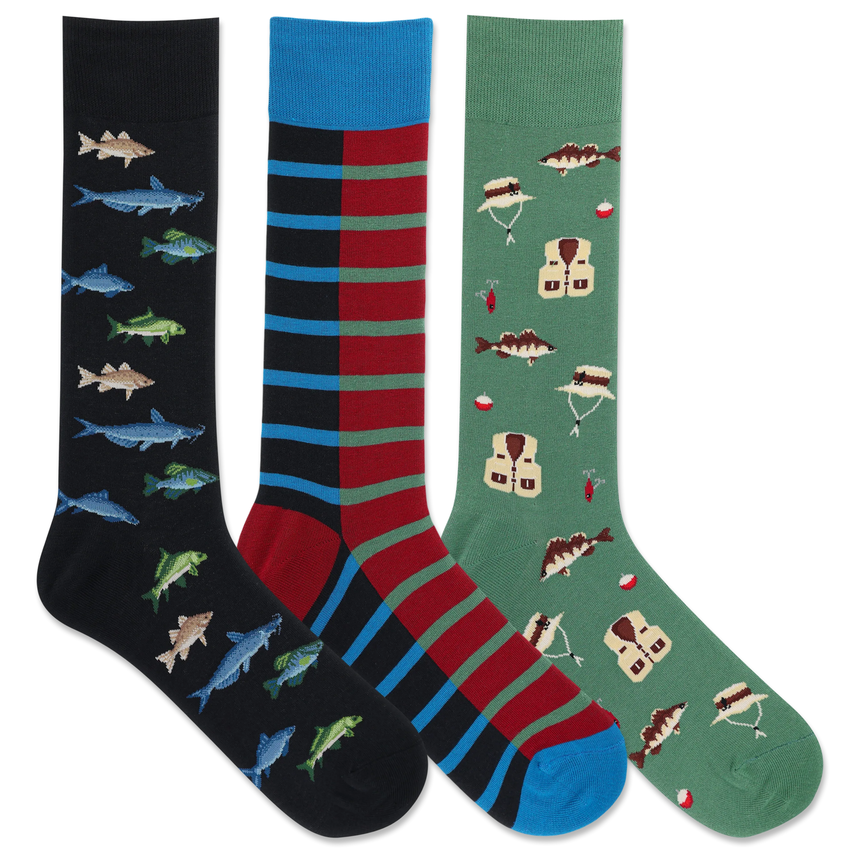 HOTSOX Men's Fishing Crew Sock 3 Pair Pack