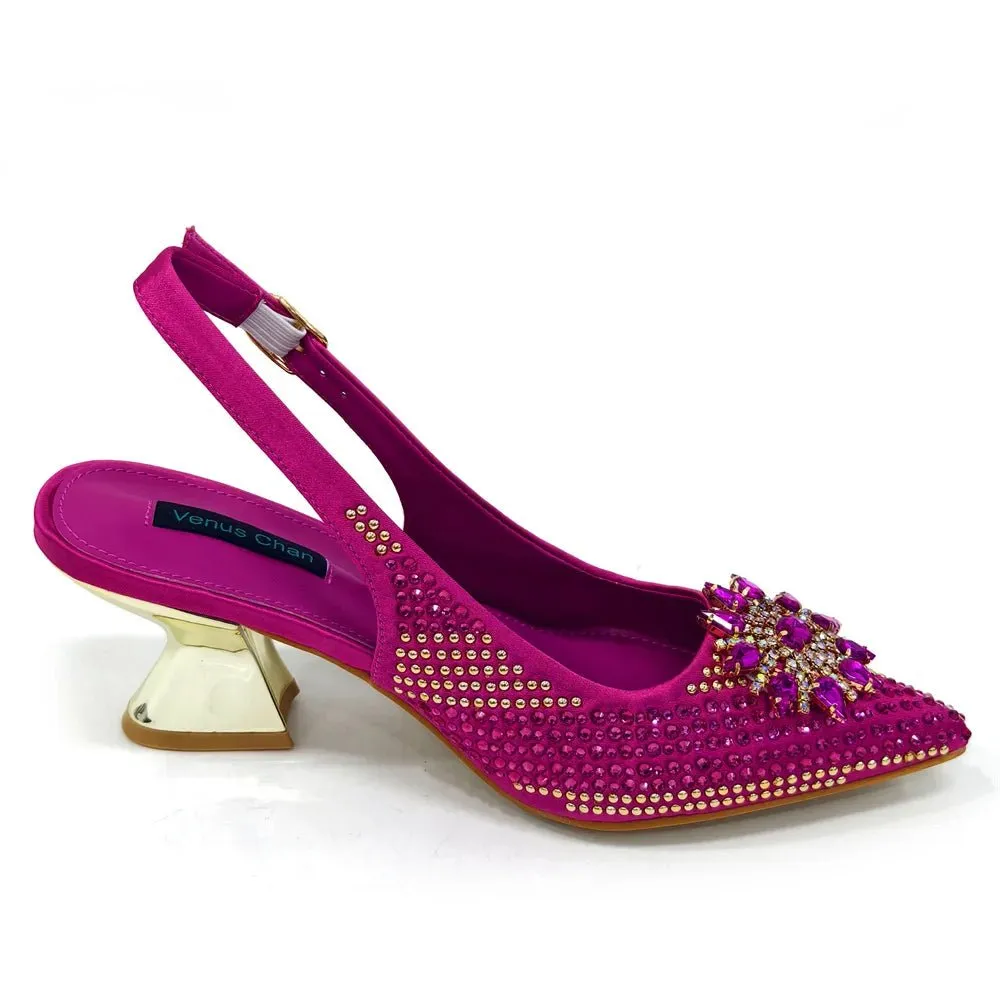 Italian Shoes and Bag Set 2024 – Rhinestone High Heels