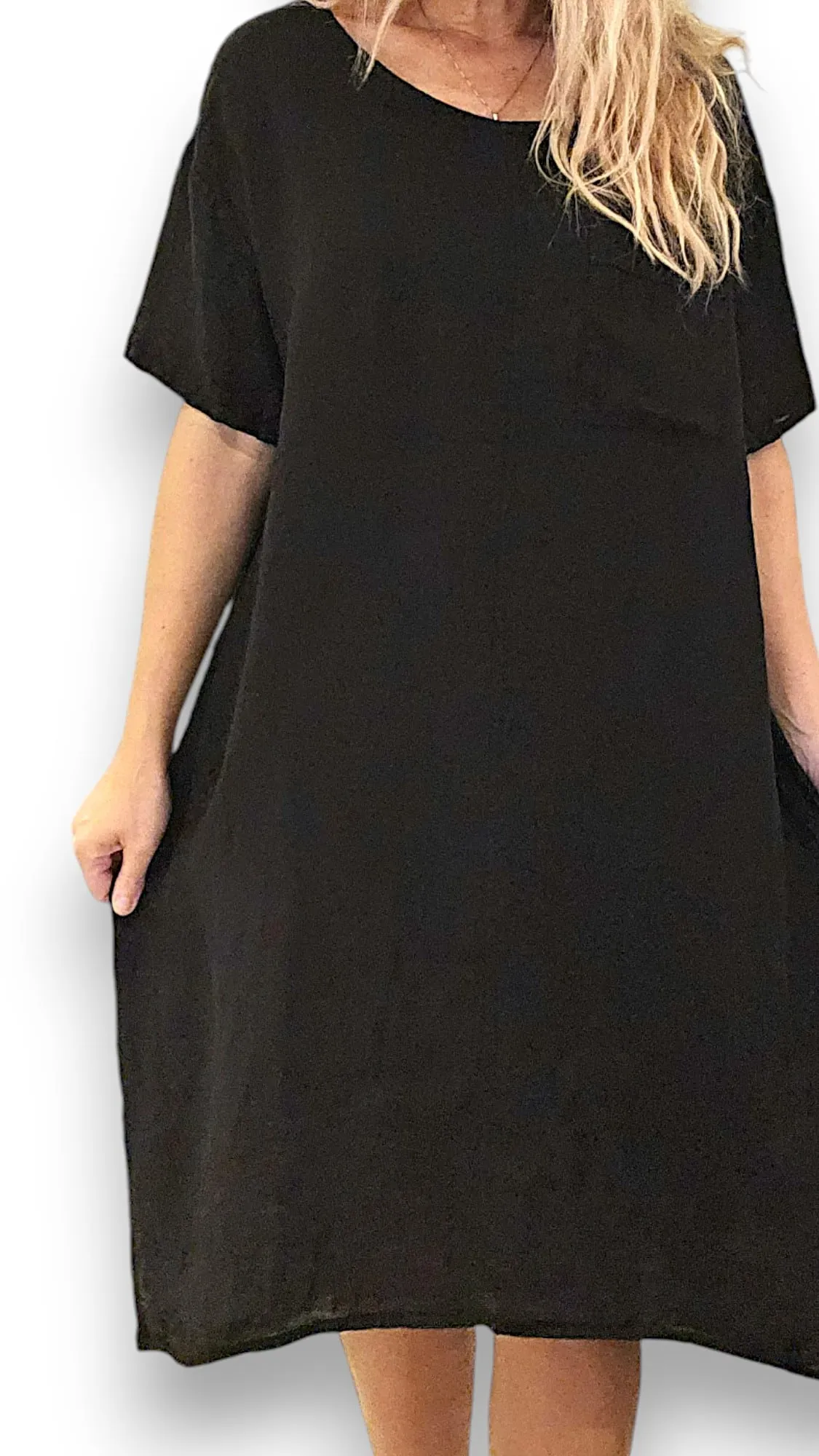 Italian T-Shape Dress Helga May Dress ~ Black