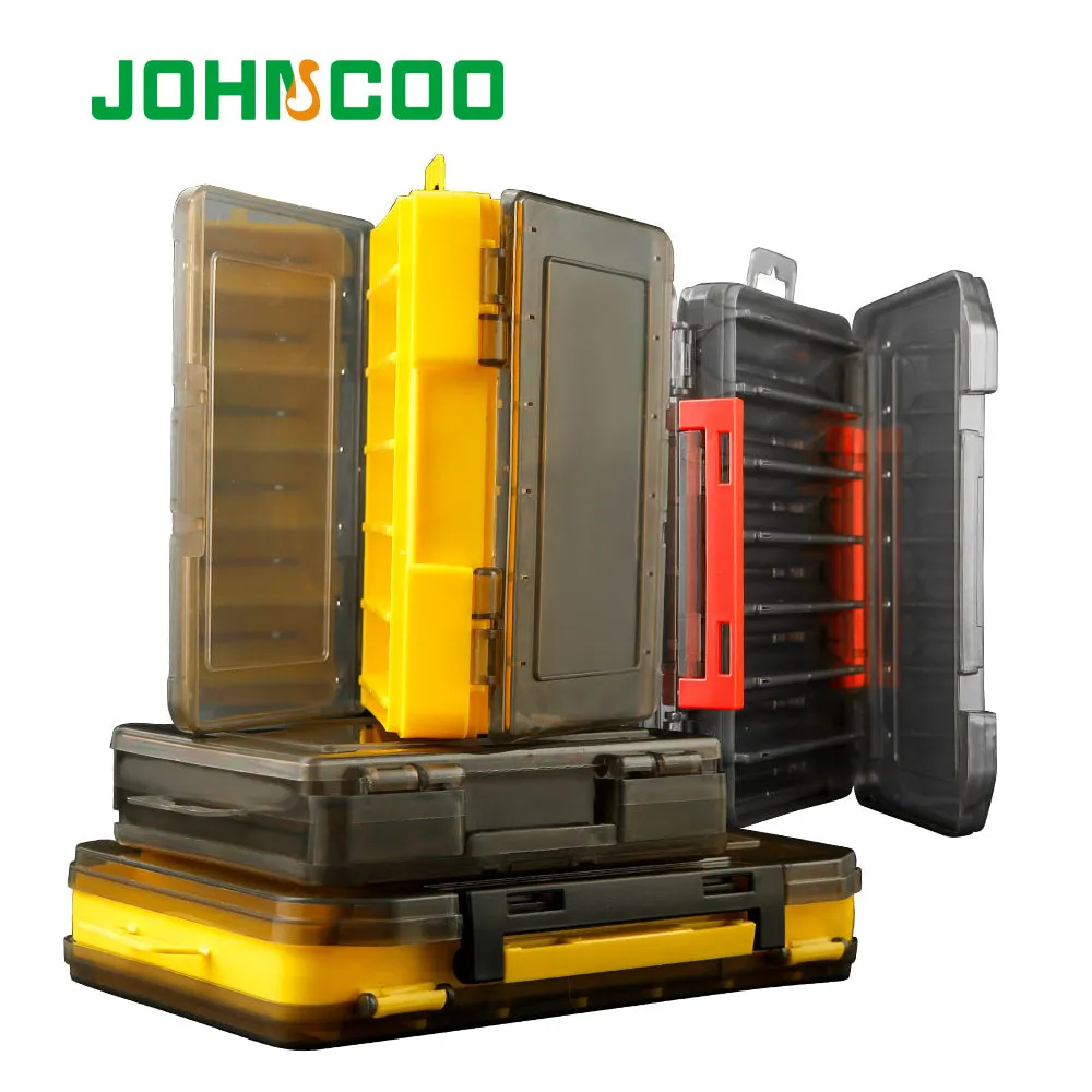 JOHNCOO Double Sided 14/12 Compartments Fishing Tackle, Lure, & Bait Box Organizer