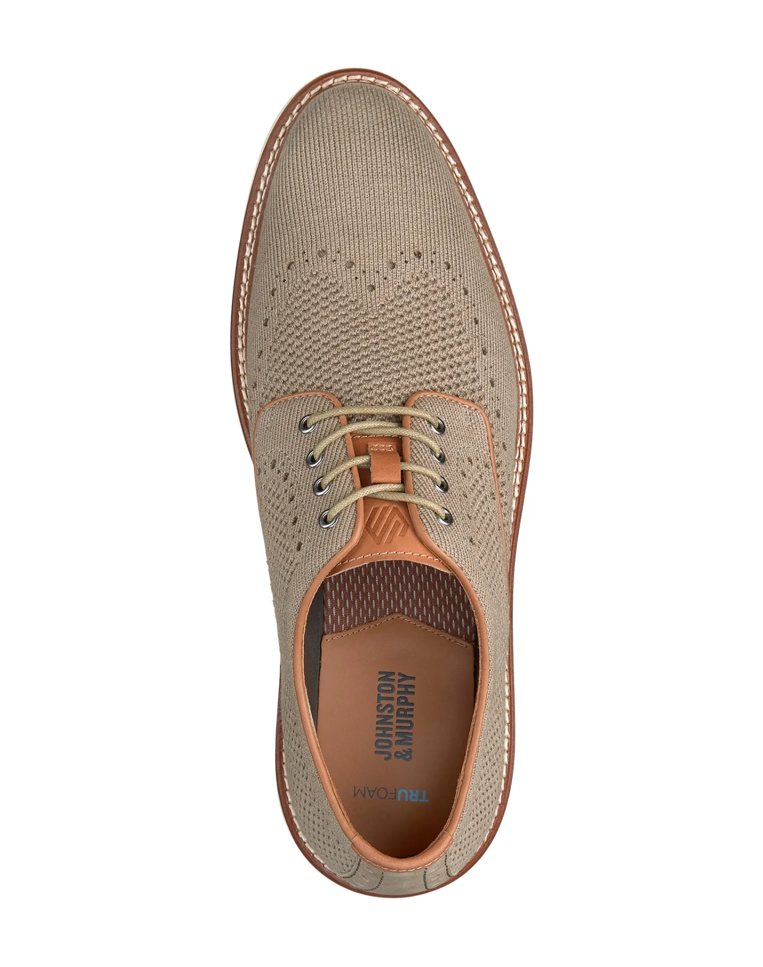 Johnston & Murphy Upton Knit Wingtip Shoe - Taupe