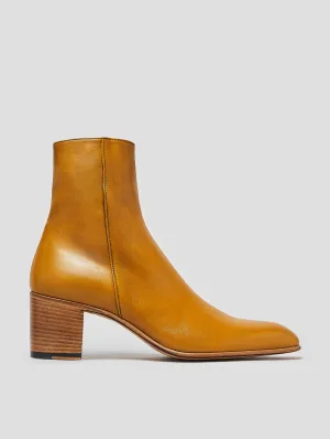 JUAN 60MM ANKLE BOOT IN MUSTARD CALFSKIN