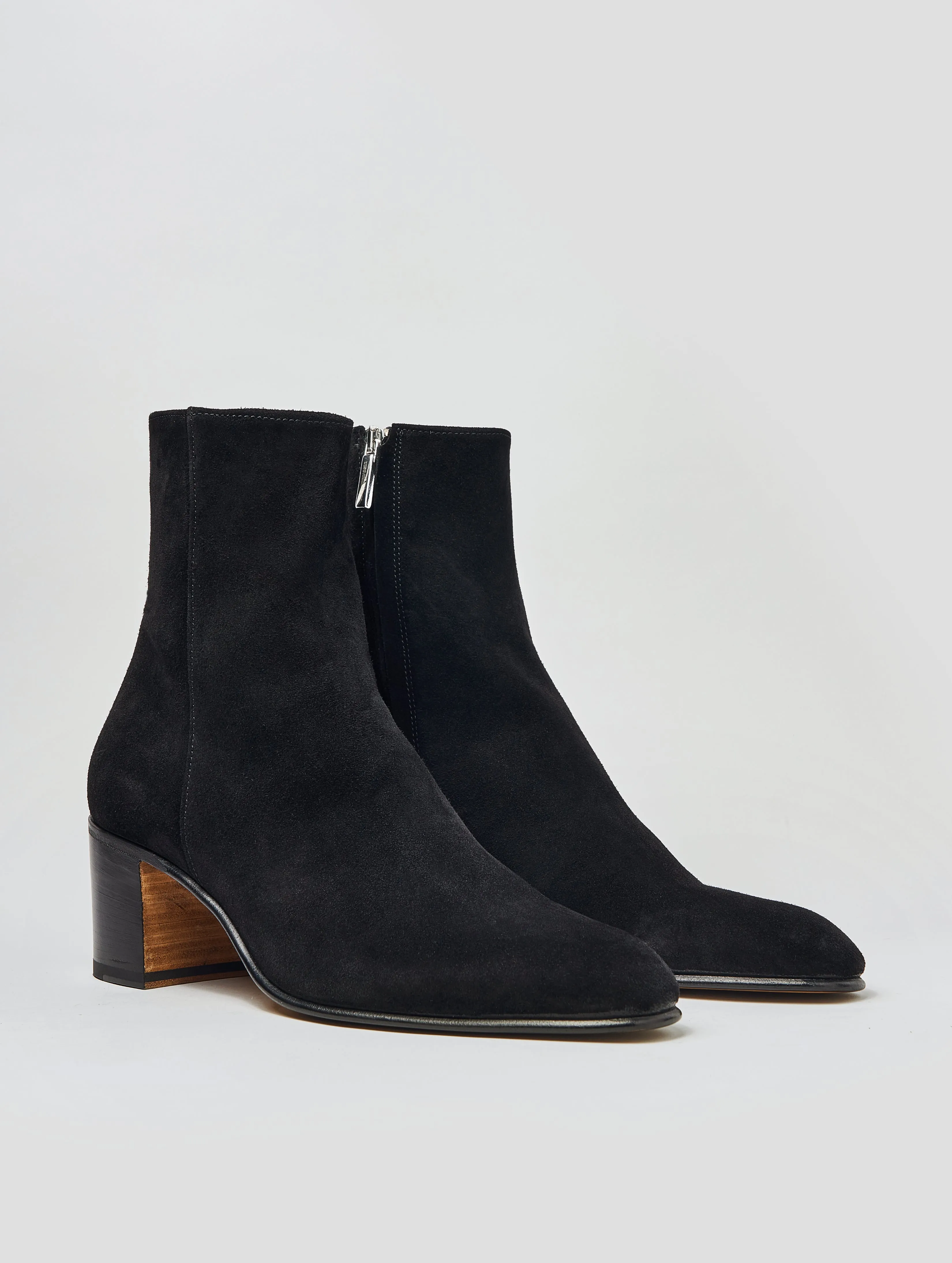 JUAN 60MM BOOT IN BLACK SUEDE - Woman